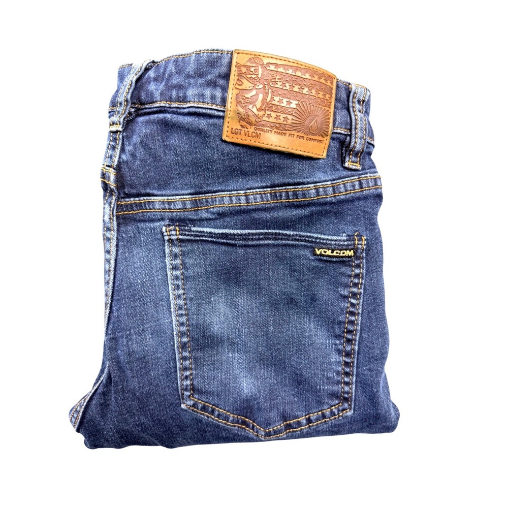 Volcom Solver Modern Straight Leg Jeans Mens 29 Dark Wash Blue Y2K Denim Pants